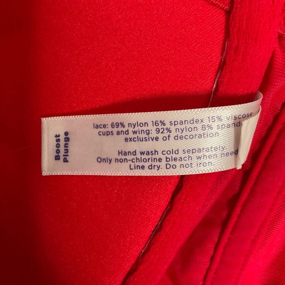 Cacique Seriously Sexy Bra 42DD Boost Plunge Underwire Red Floral Front Closure - Picture 6 of 12